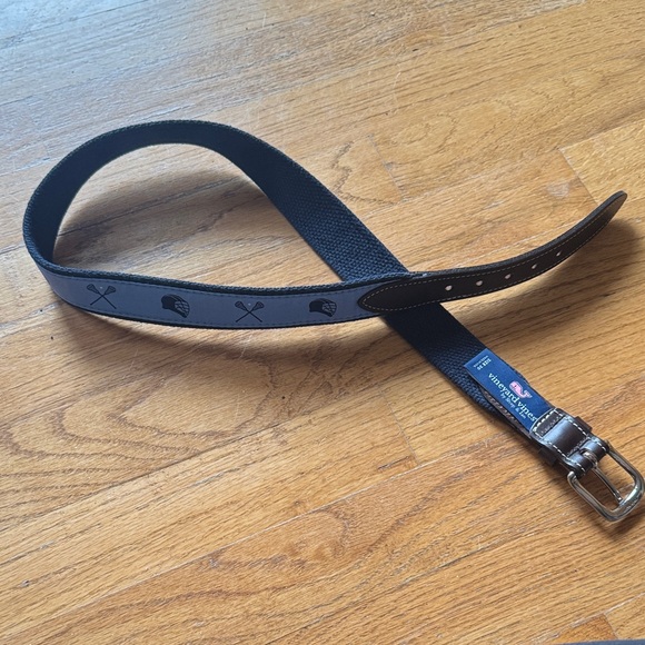 Vineyard Vines Other - Vineyard Vines Lacrosse Blue Webbed Belt with Leather Trim size 30